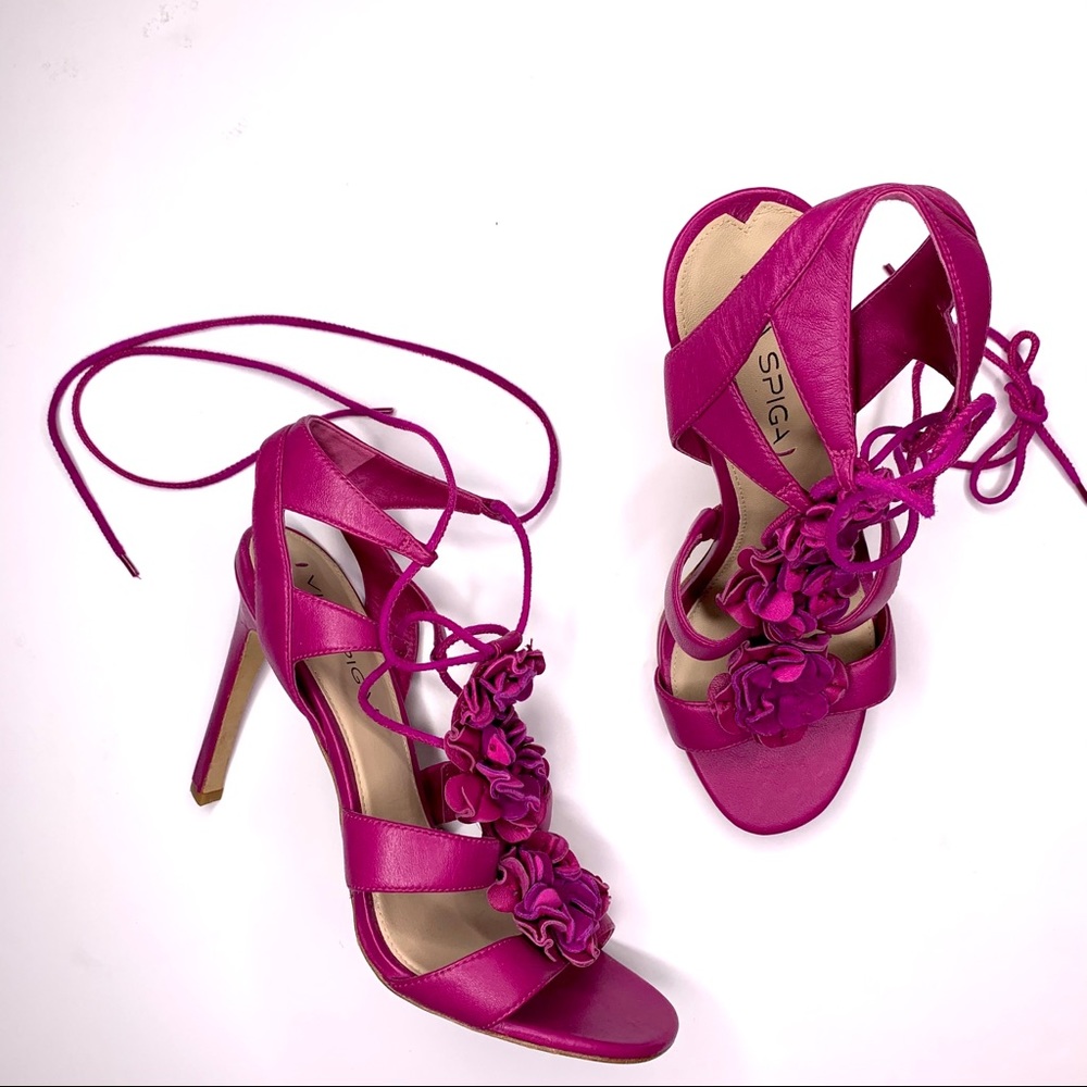 Via Spiga Pink Strappy Heels - Picture 5 of 13